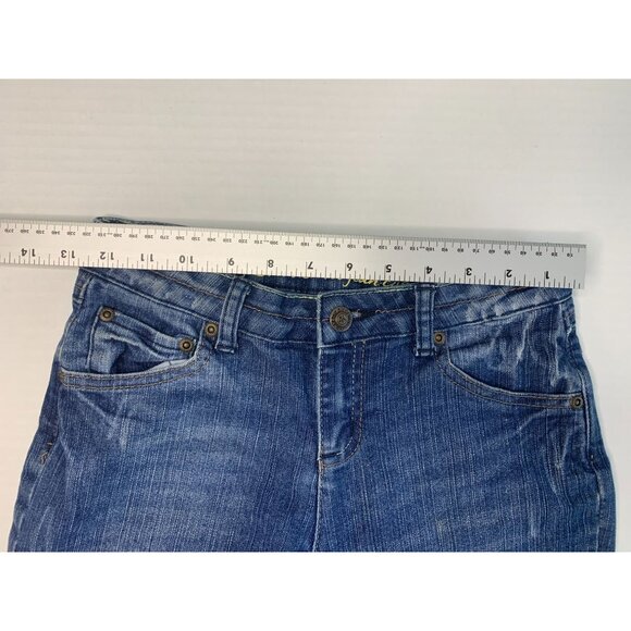 Arizona Jeans Girls Size 10 Reg Long Burmuda Shorts Jean Denim Cuffed Hem - Picture 4 of 5